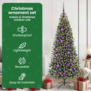 vidaXL Karácsonyi Díszgömb Készlet 300 LED-del 120 pcs Lila Műanyag