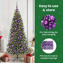 vidaXL Karácsonyi Díszgömb Készlet 300 LED-del 120 pcs Lila Műanyag