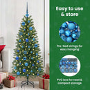 vidaXL Karácsonyi Díszgömb Készlet 150 LED-del 61 pcs Kék Műanyag