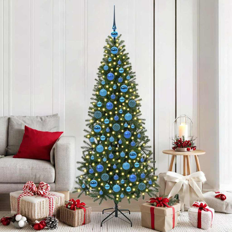 vidaXL Karácsonyi Díszgömb Készlet 300 LED-del 120 pcs Kék Műanyag