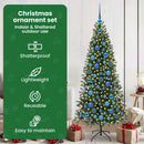 vidaXL Karácsonyi Díszgömb Készlet 300 LED-del 120 pcs Kék Műanyag
