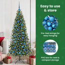 vidaXL Karácsonyi Díszgömb Készlet 300 LED-del 120 pcs Kék Műanyag