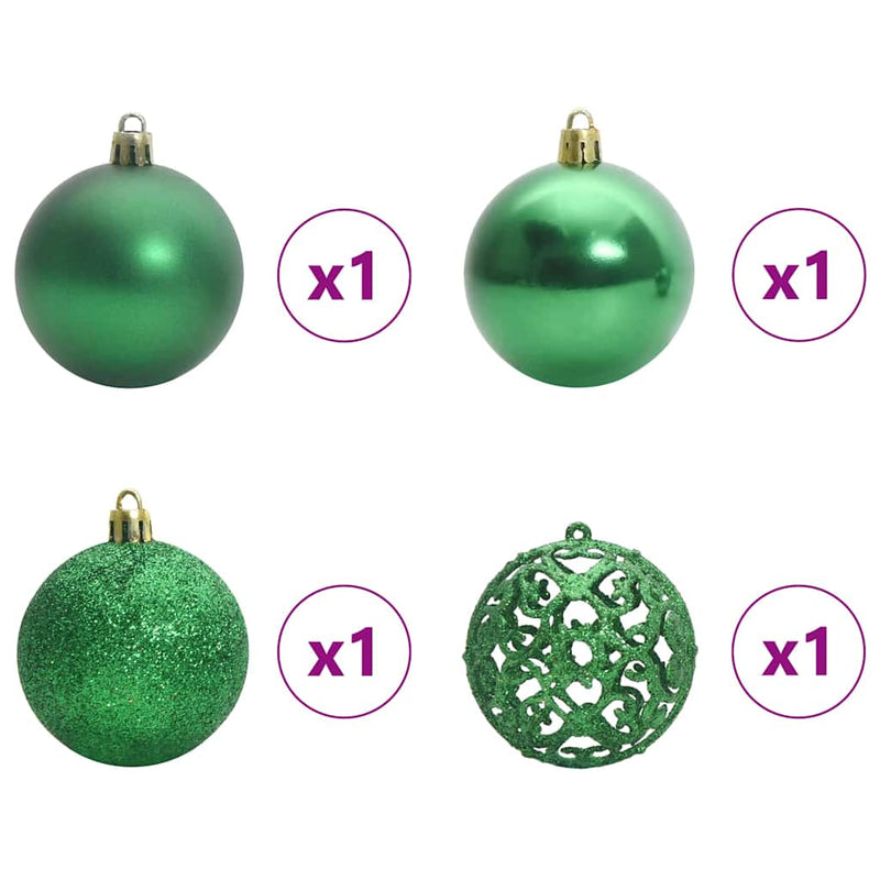 vidaXL Karácsonyi Díszgömb Készlet 150 LED-del 61 pcs Sokszínű Műanyag