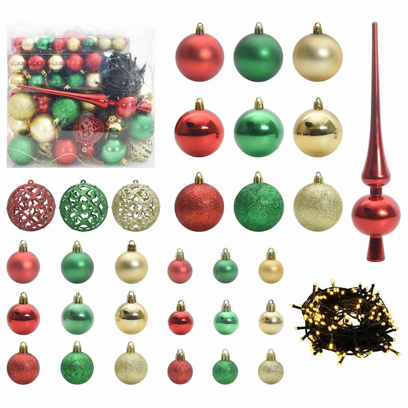 vidaXL Karácsonyi Díszgömb Készlet 120 pcs Sokszínű Műanyag