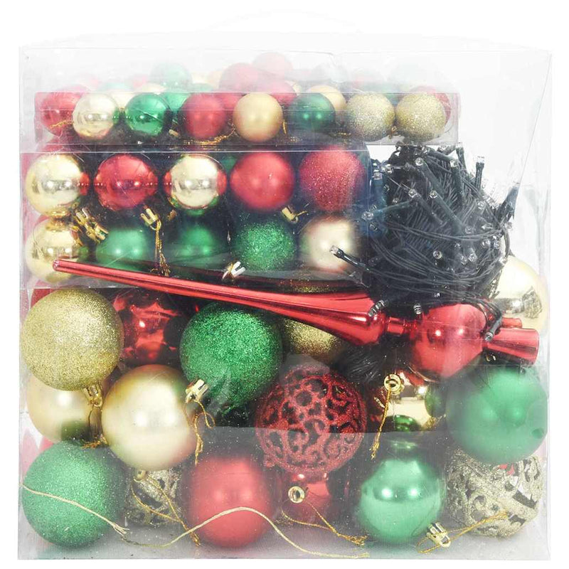 vidaXL Karácsonyi Díszgömb Készlet 120 pcs Sokszínű Műanyag