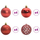 vidaXL Karácsonyi Díszgömb Készlet 120 pcs Sokszínű Műanyag