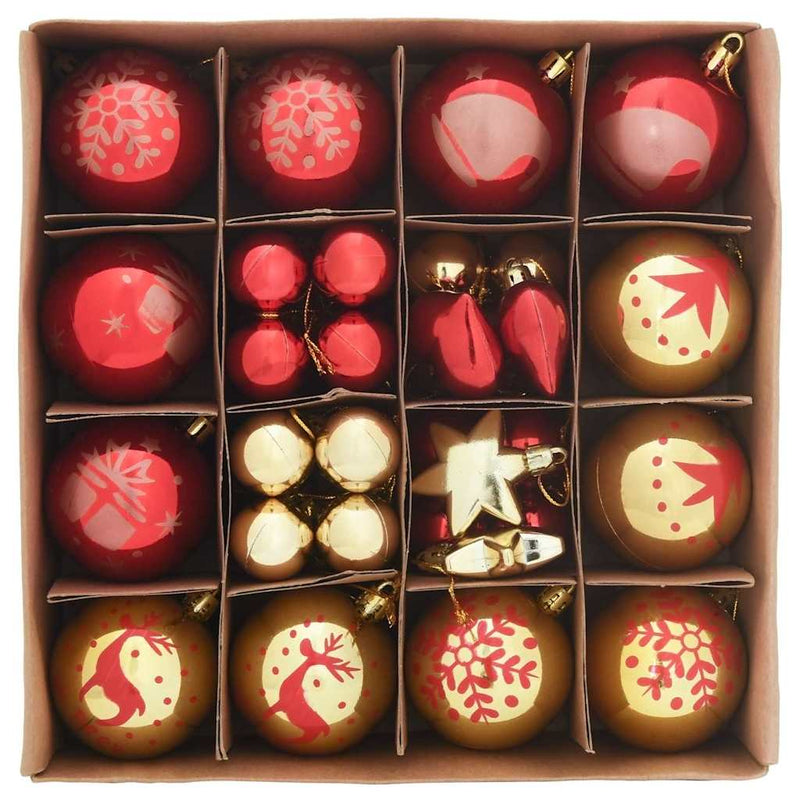 vidaXL Karácsonyi Díszgömb Készlet 40 pcs Arany és piros