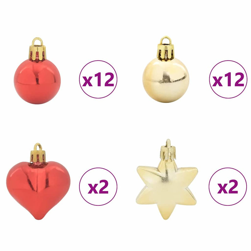 vidaXL Karácsonyi Díszgömb Készlet 40 pcs Arany és piros