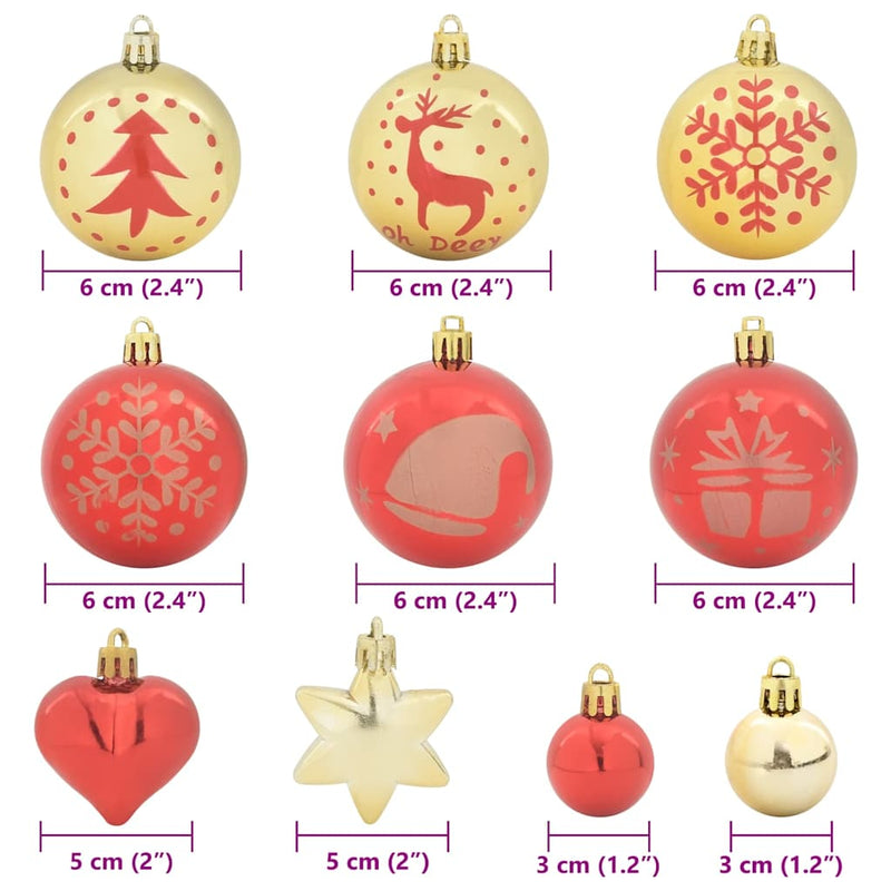 vidaXL Karácsonyi Díszgömb Készlet 40 pcs Arany és piros