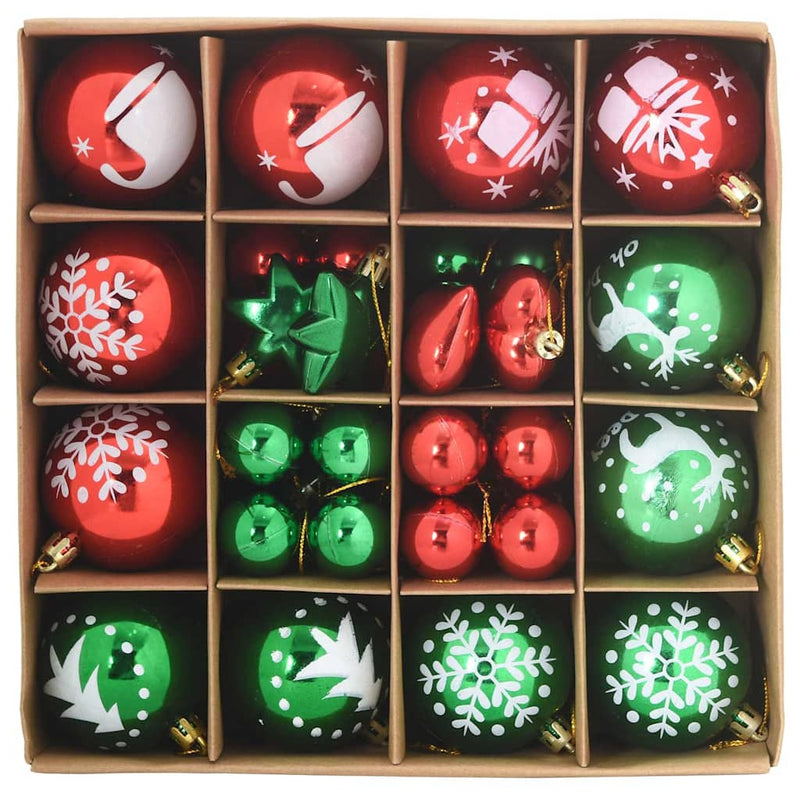vidaXL Karácsonyi Díszgömb Készlet 40 pcs Piros és zöld