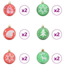 vidaXL Karácsonyi Díszgömb Készlet 40 pcs Piros és zöld Műanyag