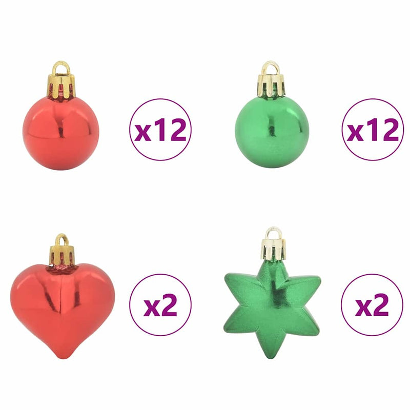 vidaXL Karácsonyi Díszgömb Készlet 40 pcs Piros és zöld