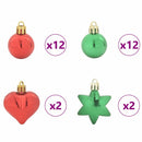 vidaXL Karácsonyi Díszgömb Készlet 40 pcs Piros és zöld Műanyag