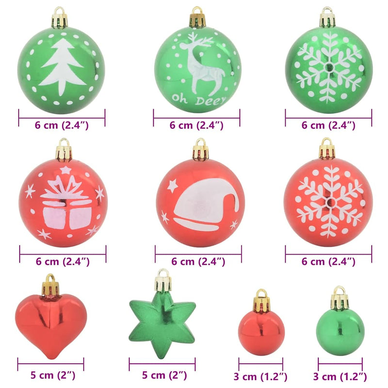 vidaXL Karácsonyi Díszgömb Készlet 40 pcs Piros és zöld