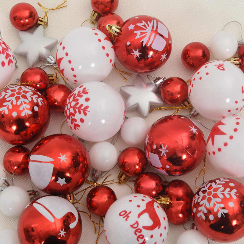 vidaXL Karácsonyi Díszgömb Készlet 40 pcs Piros és Fehér