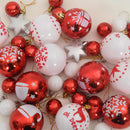 vidaXL Karácsonyi Díszgömb Készlet 40 pcs Piros és Fehér Műanyag