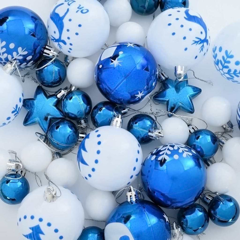 vidaXL Karácsonyi Díszgömb Készlet 40 pcs Kék és Fehér