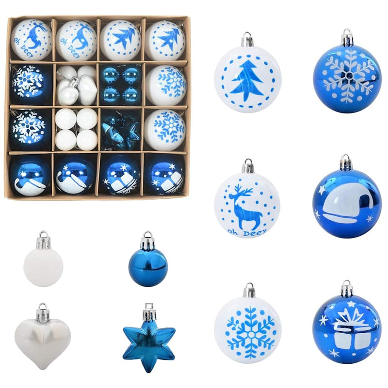 vidaXL Karácsonyi Díszgömb Készlet 40 pcs Kék és Fehér