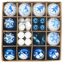 vidaXL Karácsonyi Díszgömb Készlet 40 pcs Kék és Fehér Műanyag