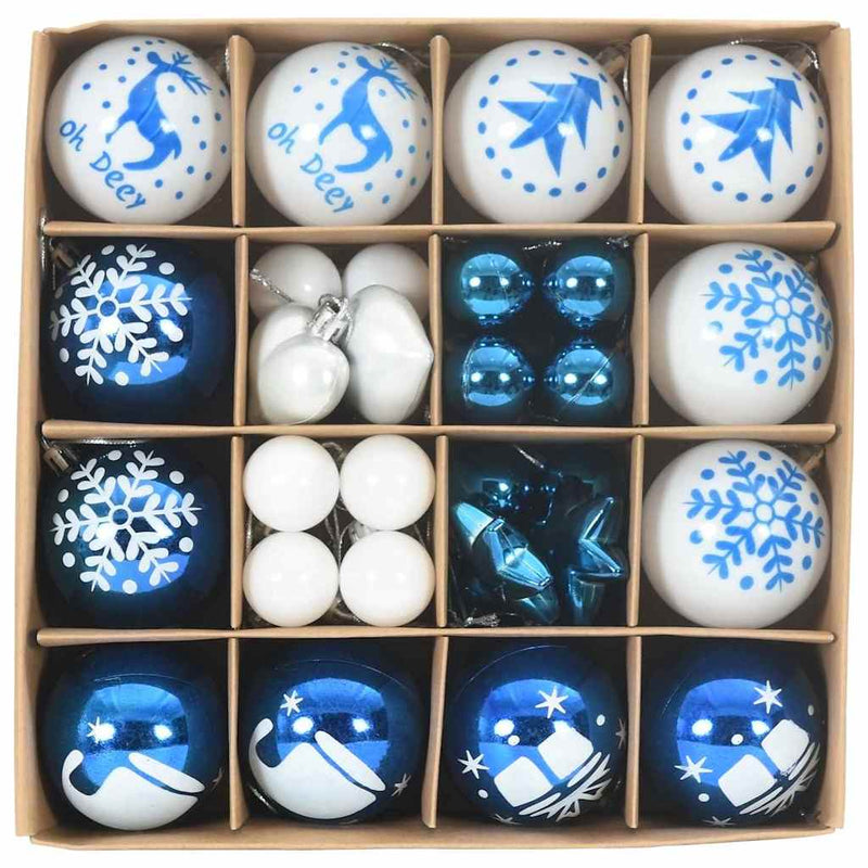 vidaXL Karácsonyi Díszgömb Készlet 40 pcs Kék és Fehér