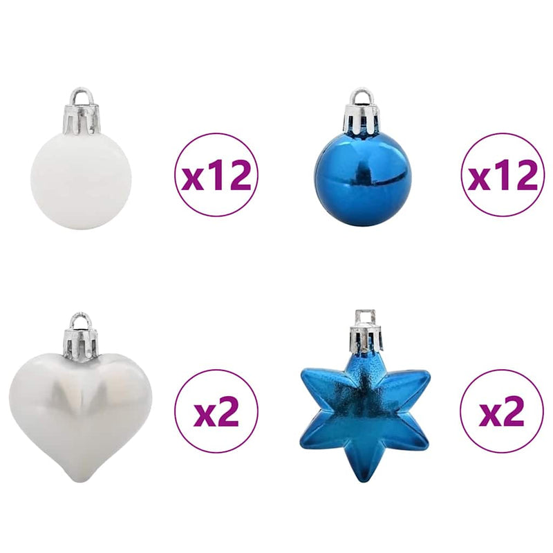 vidaXL Karácsonyi Díszgömb Készlet 40 pcs Kék és Fehér