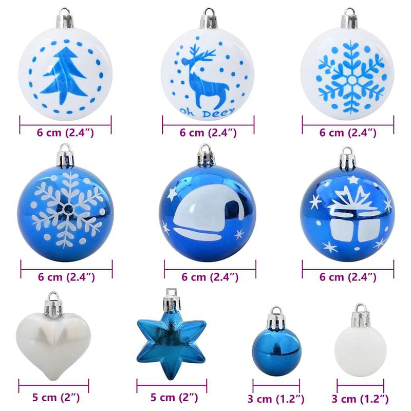 vidaXL Karácsonyi Díszgömb Készlet 40 pcs Kék és Fehér