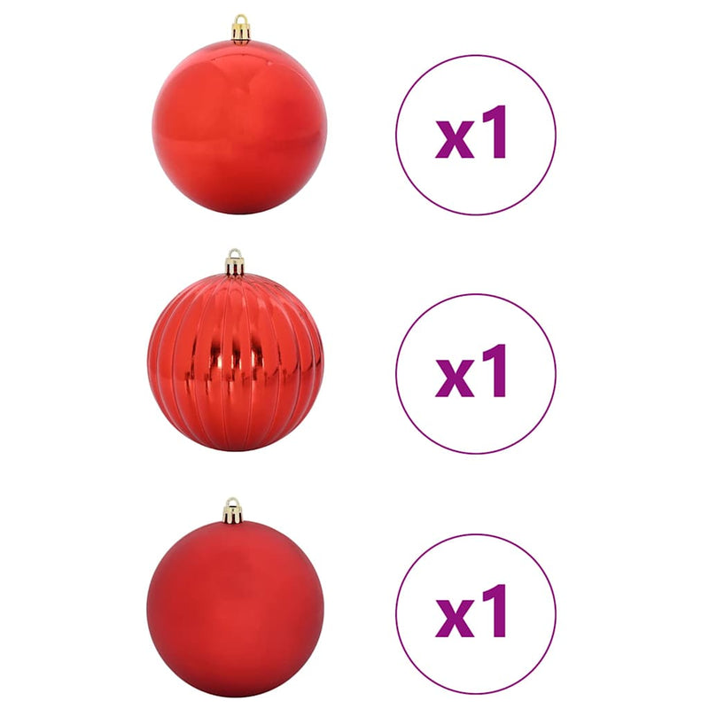 vidaXL Karácsonyi Díszgömb Készlet 3 pcs Piros