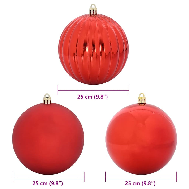 vidaXL Karácsonyi Díszgömb Készlet 3 pcs Piros