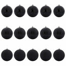 vidaXL Karácsonyi Díszgömb Készlet 15 pcs Fekete Műanyag