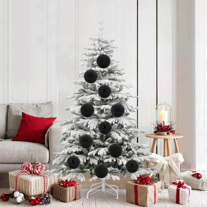 vidaXL Karácsonyi Díszgömb Készlet 9 pcs Fekete