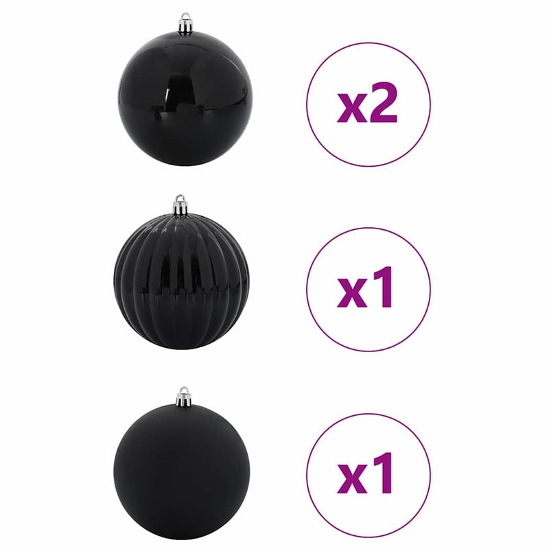 vidaXL Karácsonyi Díszgömb Készlet 4 pcs Fekete