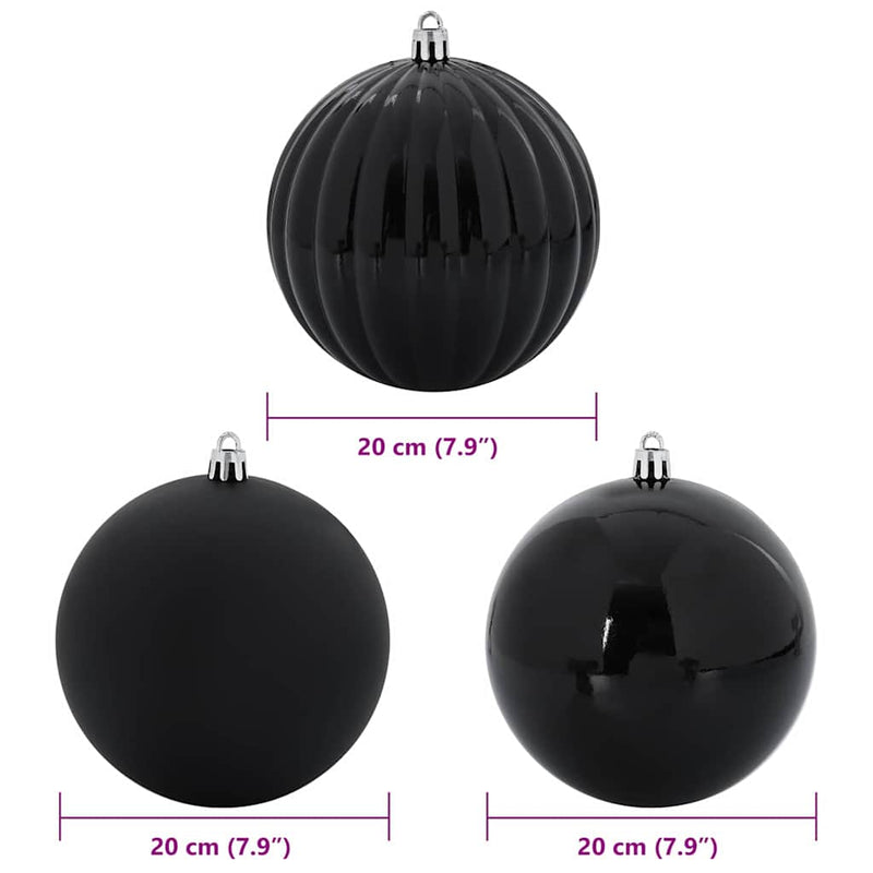 vidaXL Karácsonyi Díszgömb Készlet 4 pcs Fekete