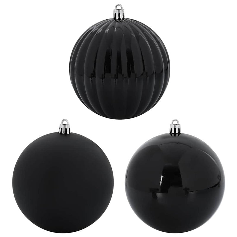 vidaXL Karácsonyi Díszgömb Készlet 3 pcs Fekete