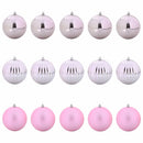 vidaXL Karácsonyi Díszgömb Készlet 15 pcs Rózsaszín Műanyag