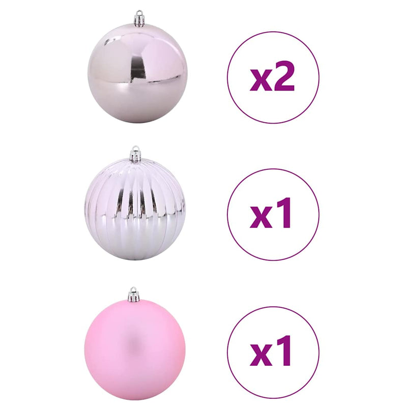 vidaXL Karácsonyi Díszgömb Készlet 4 pcs Rózsaszín