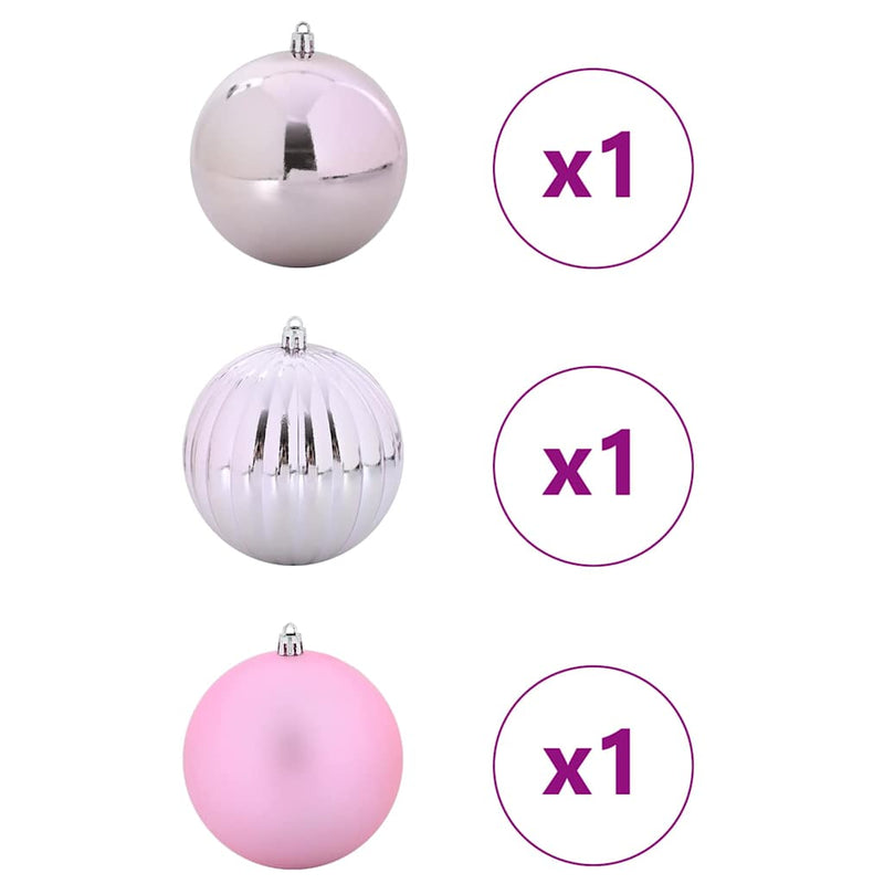 vidaXL Karácsonyi Díszgömb Készlet 3 pcs Rózsaszín