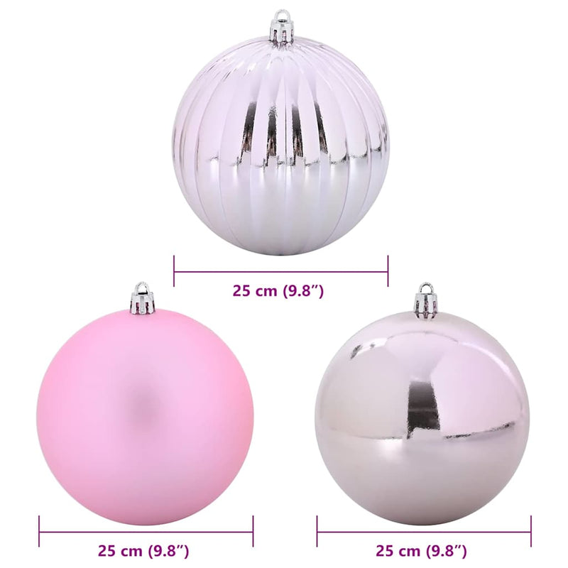 vidaXL Karácsonyi Díszgömb Készlet 3 pcs Rózsaszín