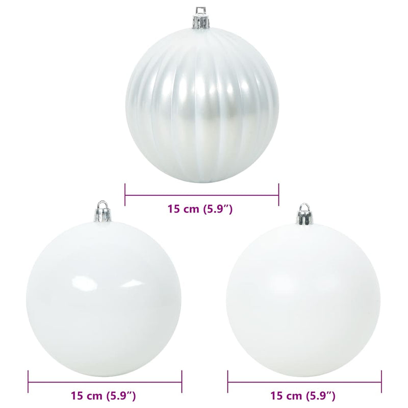 vidaXL Karácsonyi Díszgömb Készlet 9 pcs Fehér