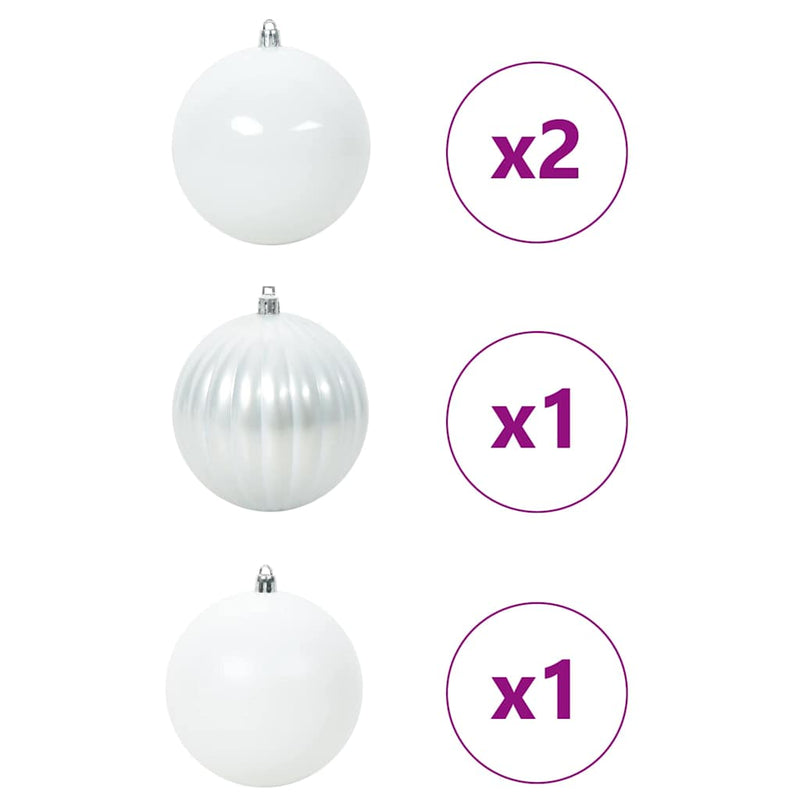 vidaXL Karácsonyi Díszgömb Készlet 4 pcs Fehér