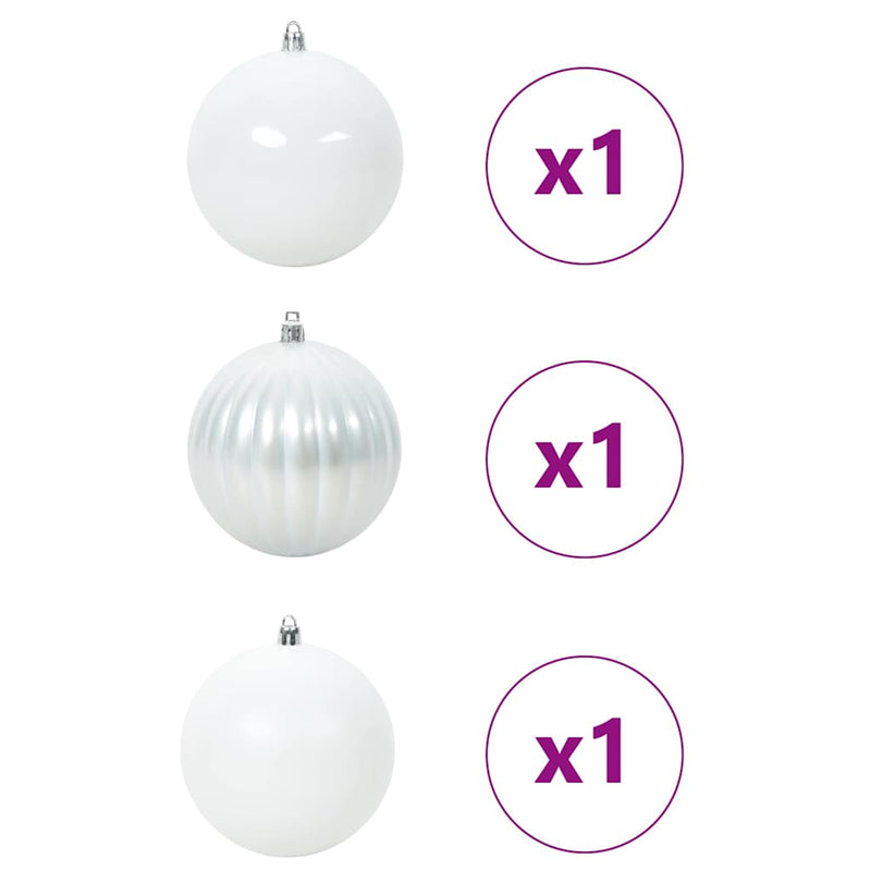 vidaXL Karácsonyi Díszgömb Készlet 3 pcs Fehér
