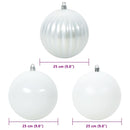 vidaXL Karácsonyi Díszgömb Készlet 3 pcs Fehér Műanyag