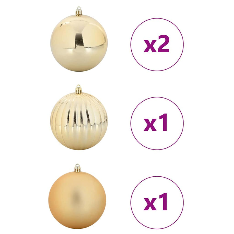 vidaXL Karácsonyi Díszgömb Készlet 4 pcs Arany