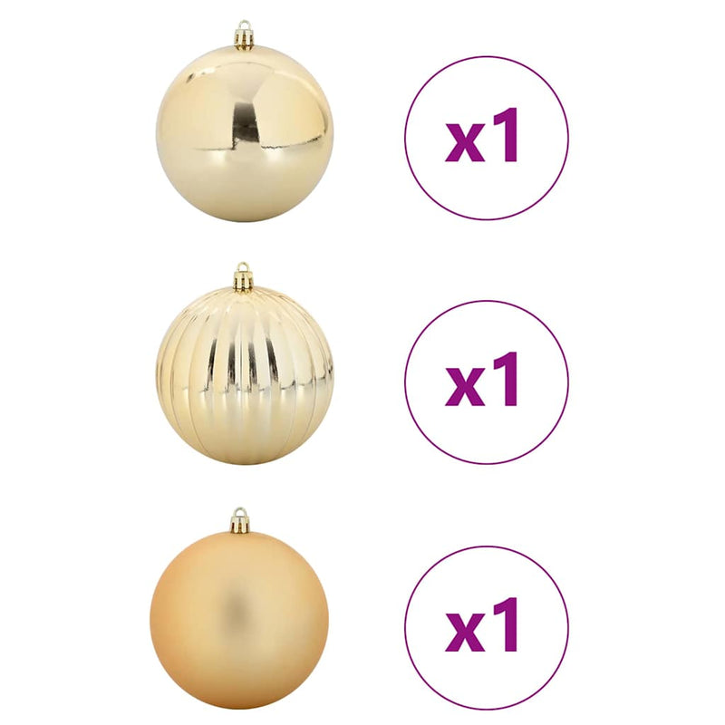 vidaXL Karácsonyi Díszgömb Készlet 3 pcs Arany