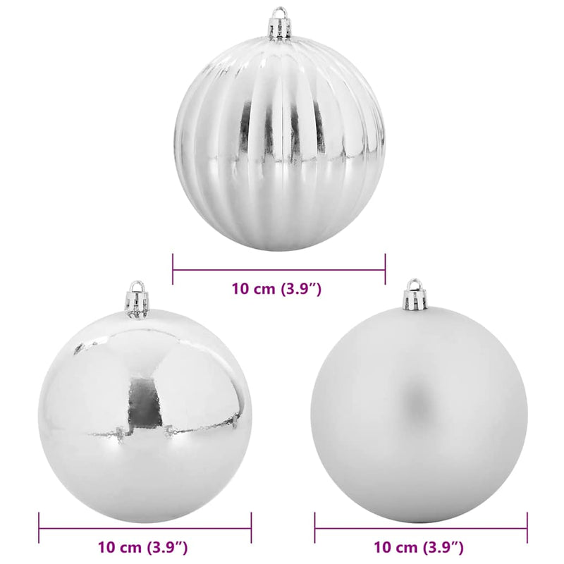 vidaXL Karácsonyi Díszgömb Készlet 15 pcs Ezüst
