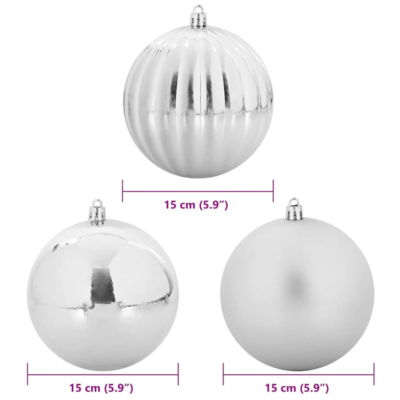 vidaXL Karácsonyi Díszgömb Készlet 9 pcs Ezüst