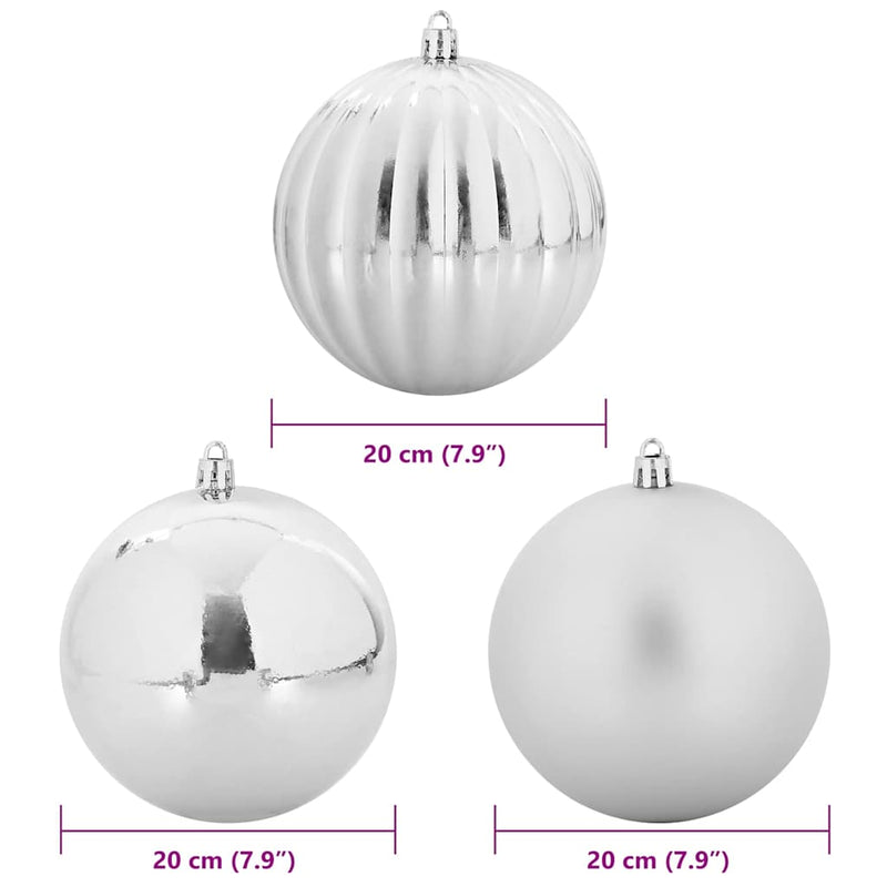 vidaXL Karácsonyi Díszgömb Készlet 4 pcs Ezüst