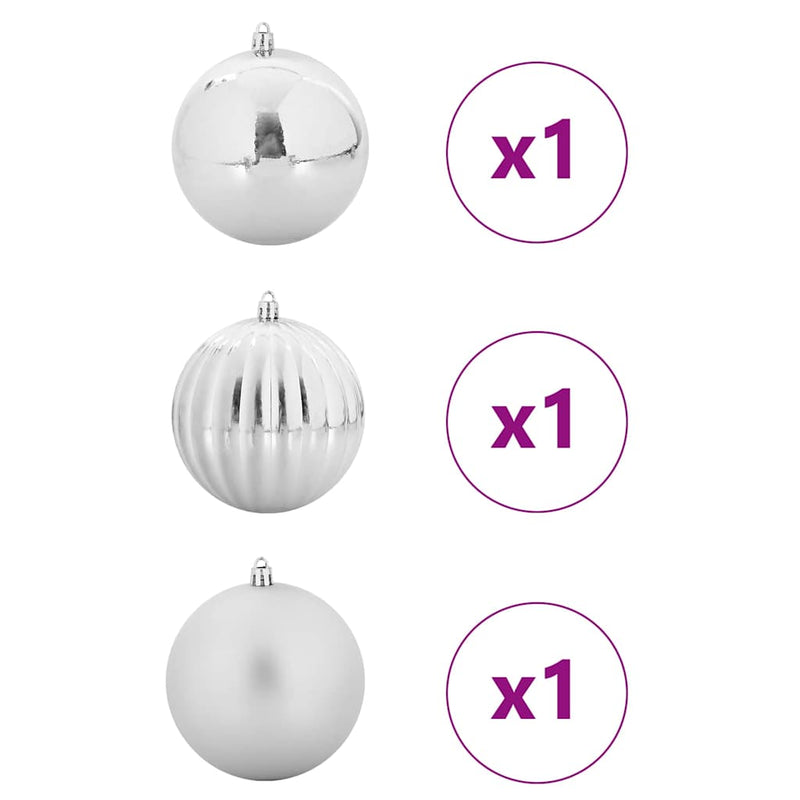 vidaXL Karácsonyi Díszgömb Készlet Egyéb 3 pcs Ezüst Ø 25 cm