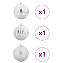 vidaXL Karácsonyi Díszgömb Készlet XXL 3 pcs Ezüst Műanyag