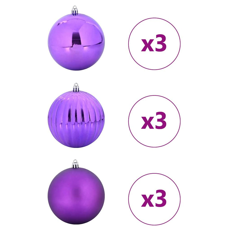 vidaXL Karácsonyi Díszgömb Készlet 9 pcs Lila