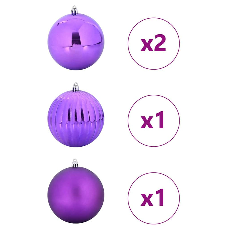 vidaXL Karácsonyi Díszgömb Készlet 4 pcs Lila